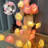 White Rose Flower String Lights 9
