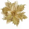 14cm Glitter Artificial Christmas Flowers With Clips  Tree Ornaments  Holiday Decorations 7
