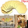 24 Pack Hexagon Acrylic Mirror Stickers SelfAdhesive 3D Wall Mosaic Tiles For Home Decor 13