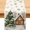 Forest Snow Cabin Christmas Table Runner 5