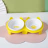 Ceramic Tilted Double Pet Bowl Set 8