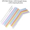 Reusable Silicone Drinking Straws Set 12