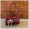 Womens Solid Color Boston Tote Bag 8