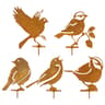 Rustic Metal Bird Garden Stake Set 7