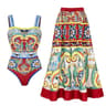2024 Vintage Pattern OnePiece Swimsuit For Women 7