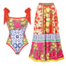 2024 Vintage Pattern OnePiece Swimsuit For Women 12