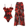 Sexy Lily Contrast Print Bikini Set With Skirt PushUp Swimsuit 12