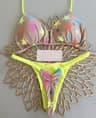 Womens Split Print GString Bikini Set Sexy Beach Swimwear 9