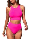 ZAFUL High Waisted Scoop Neck Bikini Set 14