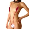 PU Patent Leather Tie Side Thong Bikini 0