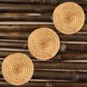 Rattan Weave Drink Coasters Set For Tea And Tableware 6