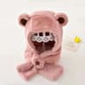 Plush Teddy Bear Winter Baby Hat With Scarf Combo 4