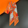 Retro Printed Imitation Silk Long Scarf 7