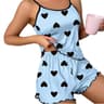 Womens Pink Heart Ice Silk Pajama Set 5