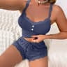Women Summer Pajama Set With Sexy Lounge Top And Trousers 16