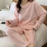 Women Soft Coral Velvet Jacquard Winter Pajama Set 4
