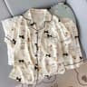 Women Polka Dot Cotton Pajama Set With Top And Shorts 6