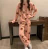 Women Thick Warm Coral Velvet Flannel Pajama Set 8