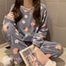 Women Thick Warm Coral Velvet Flannel Pajama Set 6