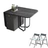 Folding Rectangle Dining Table With Chairs Set 10