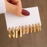 Gold Vintage Geometric Pearl Dangle Earrings 3