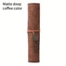 Retro Leather Roll Pencil Case Large Capacity Organizer 9