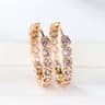 Black Round Hoop Earrings With Zircon Gold Color 5