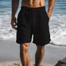 Mens Vintage Linen Drawstring Casual Summer Shorts 6
