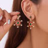 Crystal Snowflake Pearl Christmas Stud Earrings For Women 7