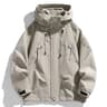 Mens Hooded Cargo Windbreaker Waterproof Softshell Hiking Jacket 0