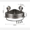Corner Suction Cup Bathroom Shelf No Drill Storage Basket 7
