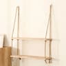 Wooden Hanging Floating Shelf With Rope Decor 6
