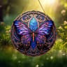 Butterfly Stained Suncatcher Round Acrylic Window Hanging Decor 7
