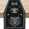 Norse Viking Raven Linen Table Runner Decor 0