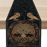Norse Viking Raven Linen Table Runner Decor 3