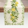 Lemon Floral Linen Table Runner Decor 0