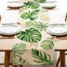 Tropical Palm Leaves Linen Table Runner 0