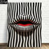 Abstract Striped Lips Canvas Wall Art Poster 6
