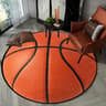 3D Basketball Round Flannel Rug 0