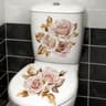 Golden Floral Toilet Sticker Decor 9