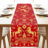 Chinese New Year Horse Linen Table Runner Decor 0