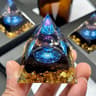 Lapis Lazuli Crystal Ball And Pyramid Decor Set 3