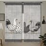 Retro Polka Dot Chicken Cafe Curtains Set 14