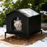 Insulated Outdoor Cat House With Weatherproof Stand 10