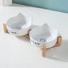 Ceramic Double Pet Food Bowl Set With Non Slip Rack 4