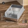 Stainless Steel Semi Enclosed Cat Litter Box 10