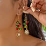 Trendy Christmas Santa Snowman And Snowflake Dangle Earrings 7