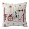 Merry Christmas Linen Pillow Cover With Deer And Tree Design 18