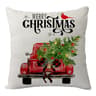 Merry Christmas Linen Pillow Cover With Deer And Tree Design 20