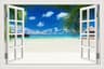 3D Beach Window View Wall Sticker 16